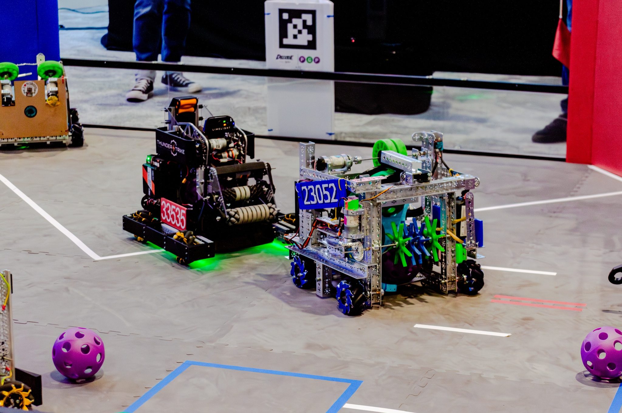 Thunderstrike robot 33535 on a FIRST® Tech Challenge field at the Lisbon Scrimmage